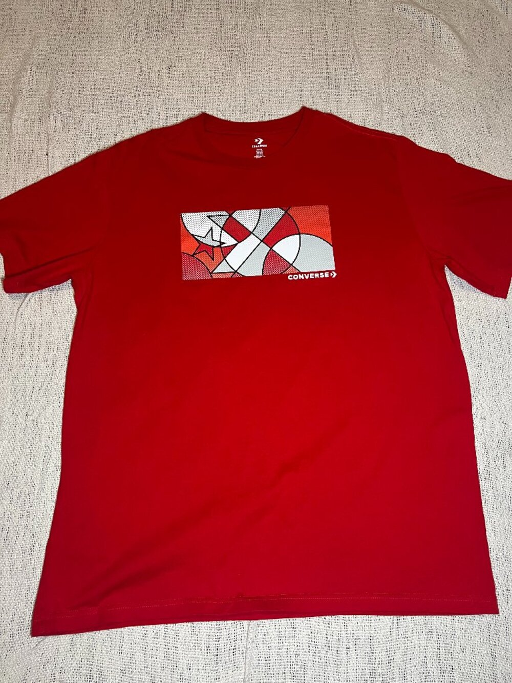 Converse Men’s XXL Red Graphic T-Shirt – Geometric Chuck Taylor Design